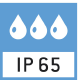 IP65 apsauga suderinta su DIN EN 60529. Sukurta laikinam kontaktui su skysčiais. Naudoti drėgną šluostę valymui. Atsparus dulkėms.